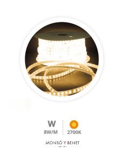 TIRA LED ECO 8W 120 LEDS-1M. MPG-230 C 2700K IP65 230V