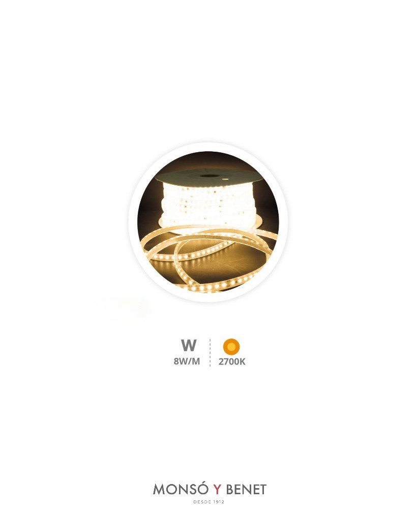 TIRA LED ECO 8W 120 LEDS-1M. MPG-230 C 2700K IP65 230V