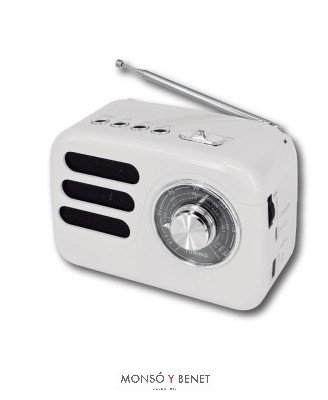 RADIO RETRO AM-FM-SW USB + MicroSD + BT RV-1183 B COLOR BLAN