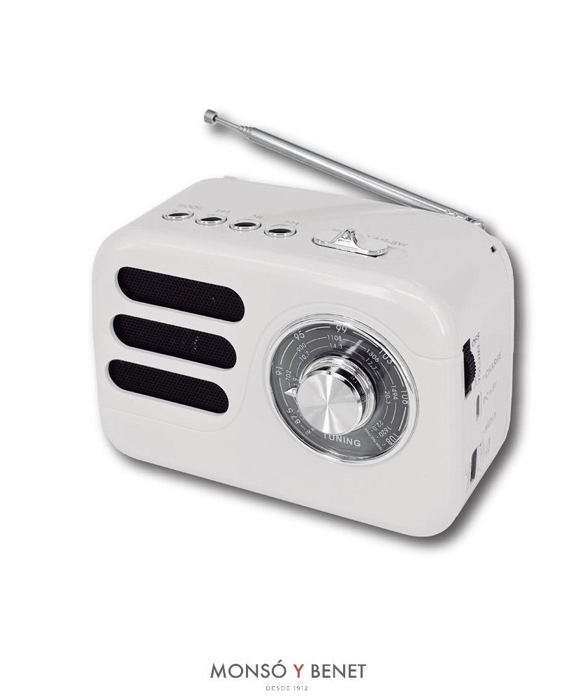 RADIO RETRO AM-FM-SW USB + MicroSD + BT RV-1183 B COLOR BLAN