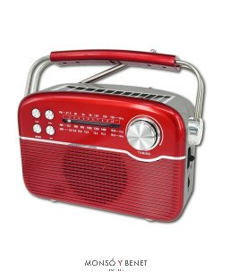 RADIO RETRO AM-FM-SW USB + TF + BT RV-1861 R COLOR ROJO