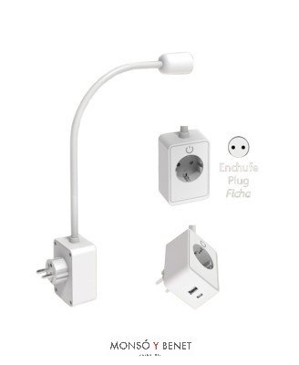 FLEXO LED PARA ENCHUFAR A PARED ANT B BLANCO