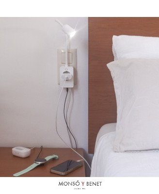 FLEXO LED PARA ENCHUFAR A PARED ANT B BLANCO