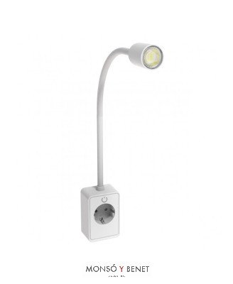 FLEXO LED PARA ENCHUFAR A PARED ANT B BLANCO