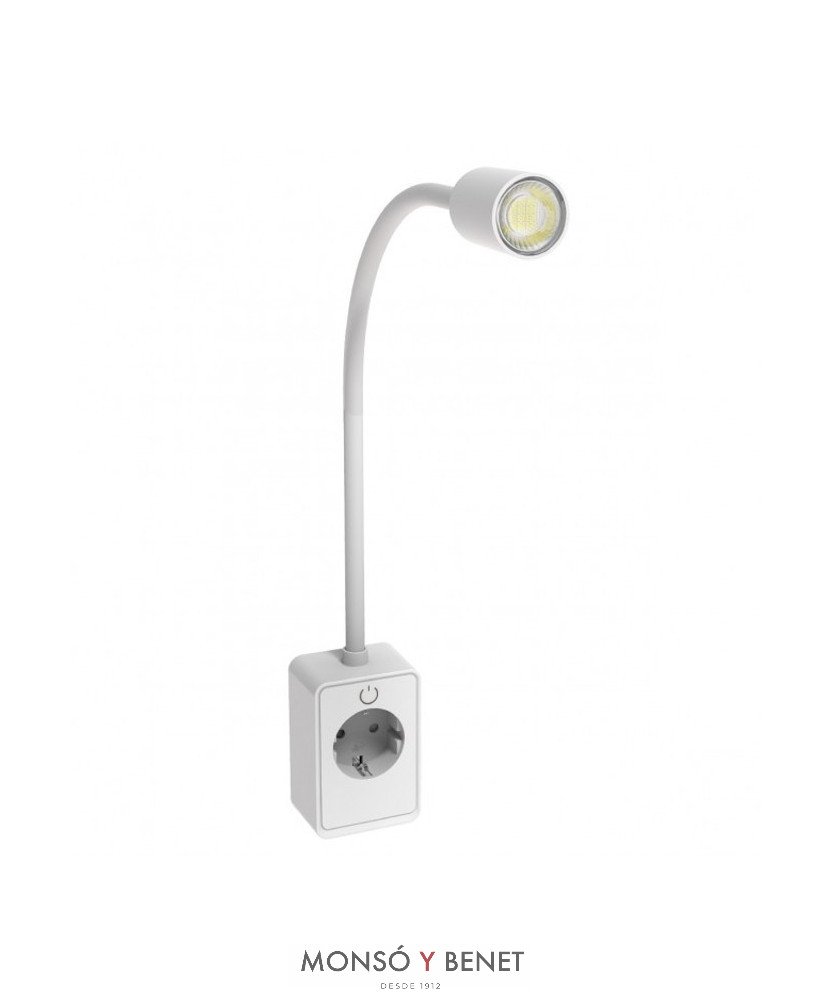 FLEXO LED PARA ENCHUFAR A PARED ANT B BLANCO