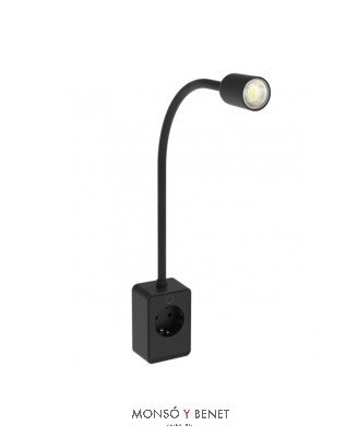 FLEXO LED PARA ENCHUFAR A PARED ANT N NEGRO