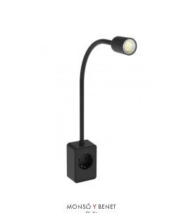 FLEXO LED PARA ENCHUFAR A PARED ANT N NEGRO