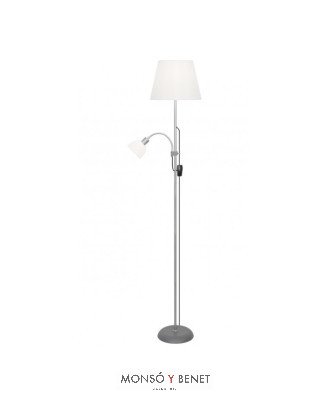 LAMPARA DE PIE CON LECTOR LP-1622 P PLATA