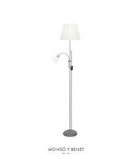 LAMPARA DE PIE CON LECTOR LP-1622 P PLATA