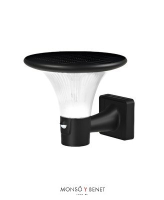 APLIQUE FAROL SOLAR CON DETECTOR FS-53839 NEGRO