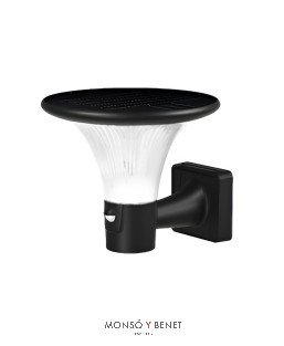 APLIQUE FAROL SOLAR CON DETECTOR FS-53839 NEGRO