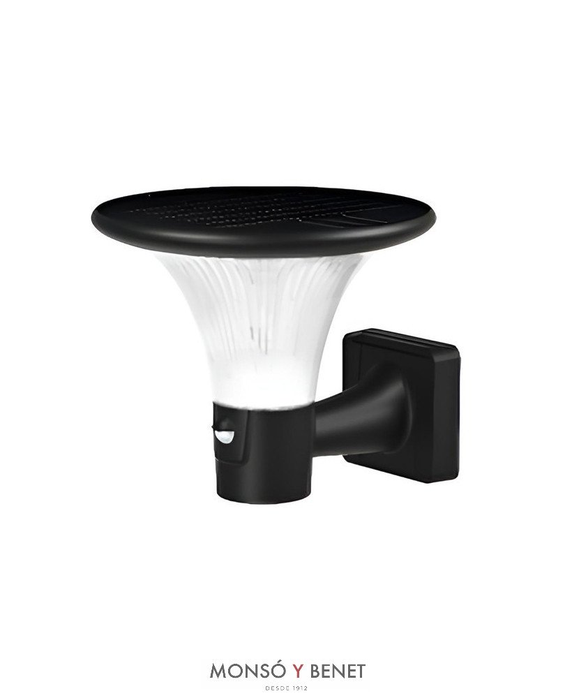 APLIQUE FAROL SOLAR CON DETECTOR FS-53839 NEGRO