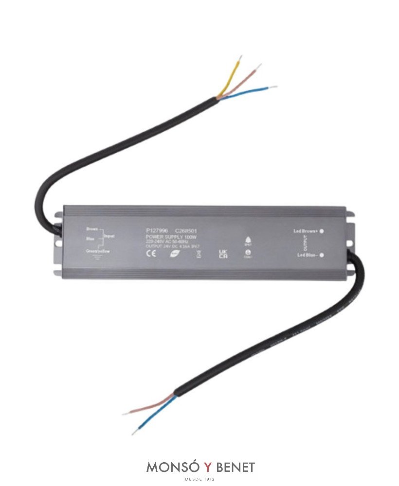 FUENTE DE TENSIÓN CONSTANTE LED 230V-24V./100W. C10024 IP67