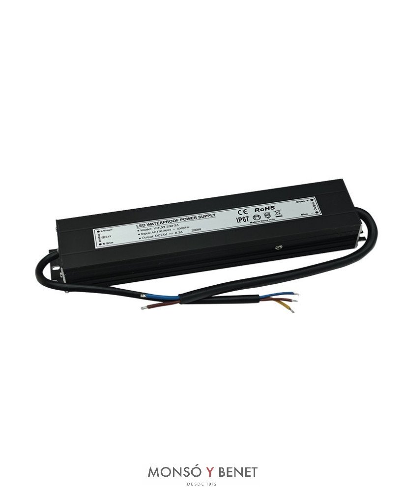 FUENTE DE TENSIÓN CONSTANTE LED 230V-24V./200W. C20024 IP65