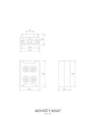 CONECTOR EMPALME 10mm. CE-9066 PARA UNIR TIRAS DE LED