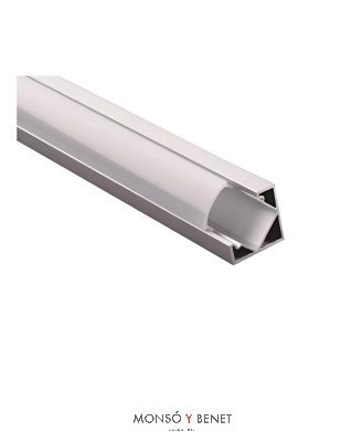KIT 2 METROS PERFIL ANGULO + DIFUSOR OPAL KITSOP474 ALUMINIO
