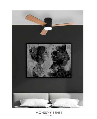 VT835N - Ventilador de techo negro/nogal Ø107 cm con luz LED