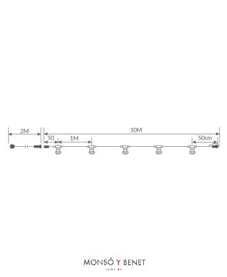 GUIRNALDA 10 PORTALAMPARAS 12 METROS IP65 R01892