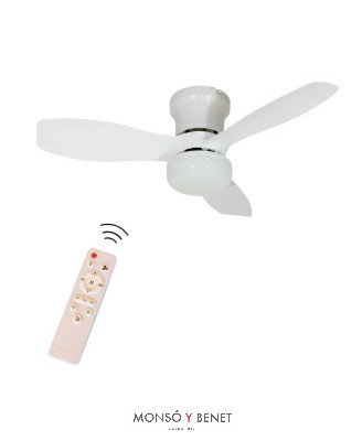 VT345B - Ventilador de techo blanco Ø61 cm con luz LED