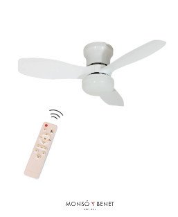 VT345B - Ventilador de techo blanco Ø61 cm con luz LED