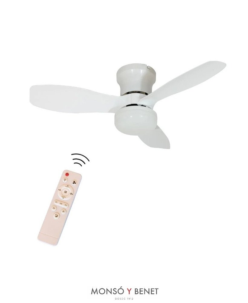 VT345B - Ventilador de techo blanco Ø61 cm con luz LED