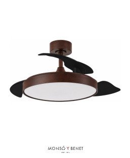SIDNEYOX - Ventilador retráctil óxido Ø50/110 cm con luz LED