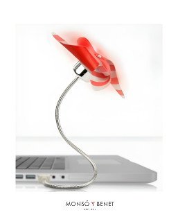 VE6714 - Ventilador USB molinillo Ø13 cm rojo blanco