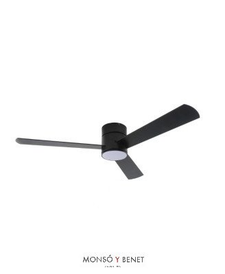 VT680N -Ventilador de techo negro/madera Ø132 cm con luz LED