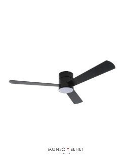 VT680N -Ventilador de techo negro/madera Ø132 cm con luz LED