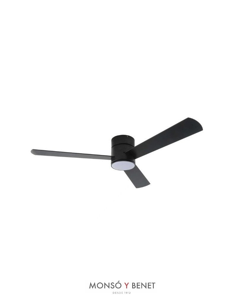 VT680N -Ventilador de techo negro/madera Ø132 cm con luz LED