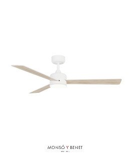 BALOO L con luz blanco y madera natural. Ø132cm. VT-689 B