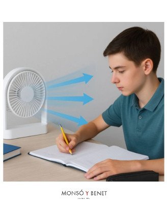 VMU429 - Ventilador sobremesa blanco recargable USB