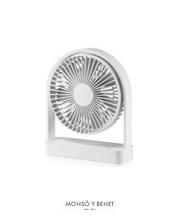 VMU429 - Ventilador sobremesa blanco recargable USB