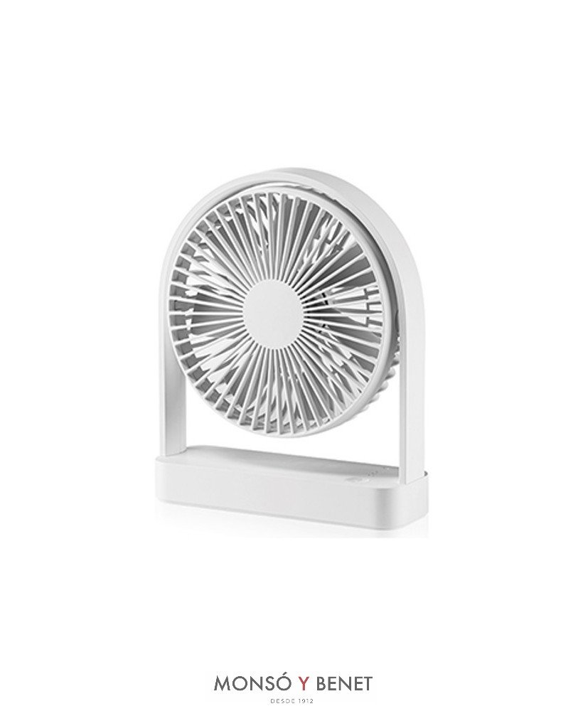 VMU429 - Ventilador sobremesa blanco recargable USB