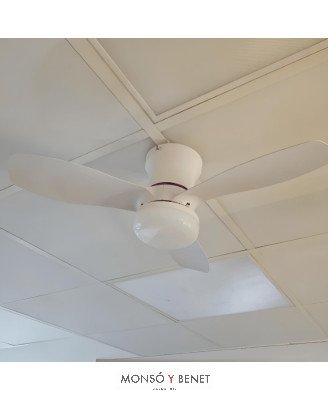 VT345B - Ventilador de techo blanco Ø61 cm con luz LED