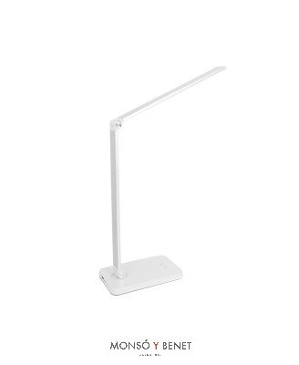LAMPARA SOBREMESA USB LS-9522 B PLATA Y BLANCO
