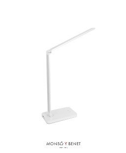 LAMPARA SOBREMESA USB LS-9522 B PLATA Y BLANCO