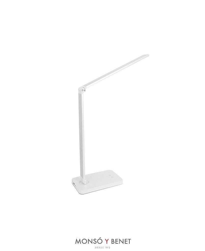 LAMPARA SOBREMESA USB LS-9522 B PLATA Y BLANCO