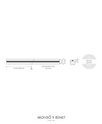 ROLLO 50M.TIRA LED ECO MPC-230 C 3000K DIRECTA 230V DIMABLE