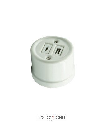 BASE USB A+C 9229PB PORCELANA BLANCO SUP. FBDS