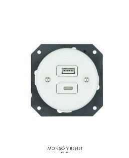 BASE USB A+C 9209PB PORCELANA BLANCO EMPOTRAR FBDE
