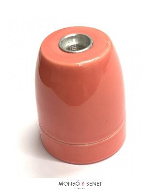PORTALAMPARAS PORCELANA E27 12545 ROSA CLARO