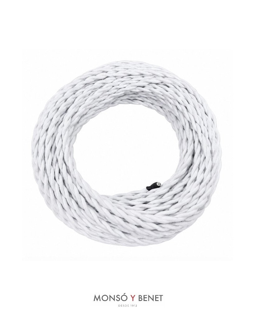 Rollo 25m cable trenzado 2x0,75 blanco - Ref. TR207B