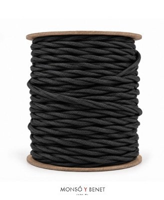 ROLLO 100M.TRENZADO 2X1.5 NEGRO