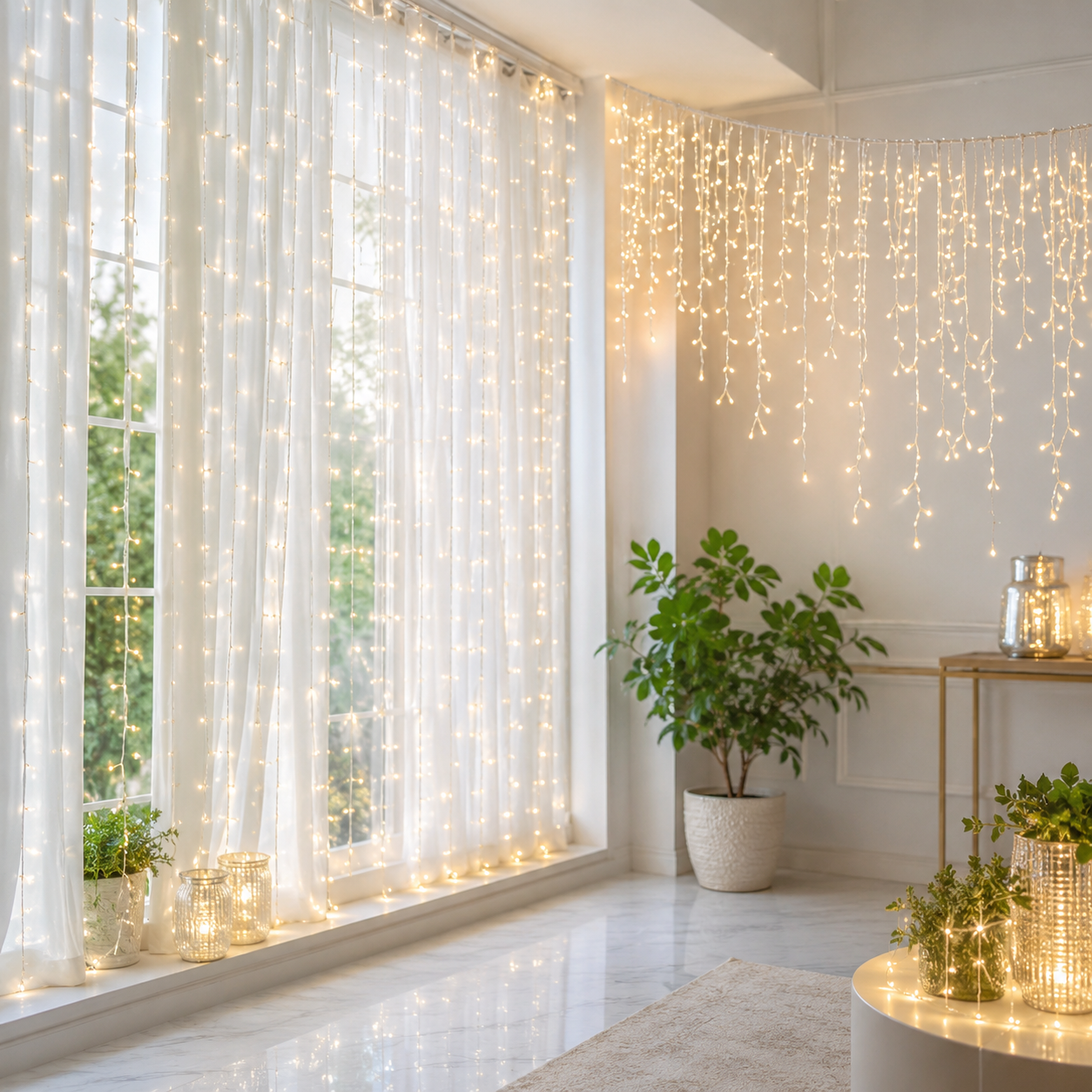 Cortinas y Cascadas de luces